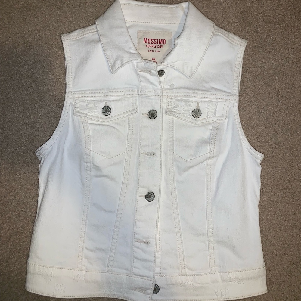 Mossimo White Sleeveless Denim Jacket